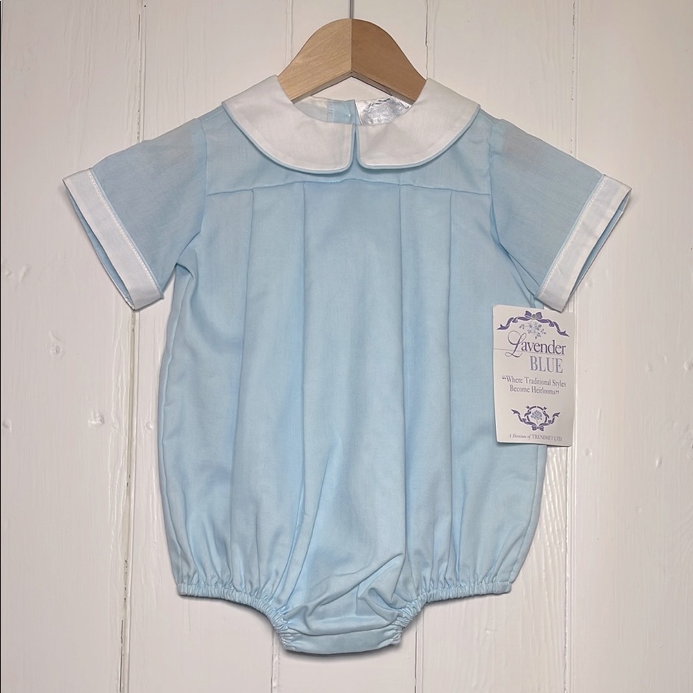 LAVENDER BLUE NWT Classic Upscale Heirloom Boys Peter Pan Collar Bubble